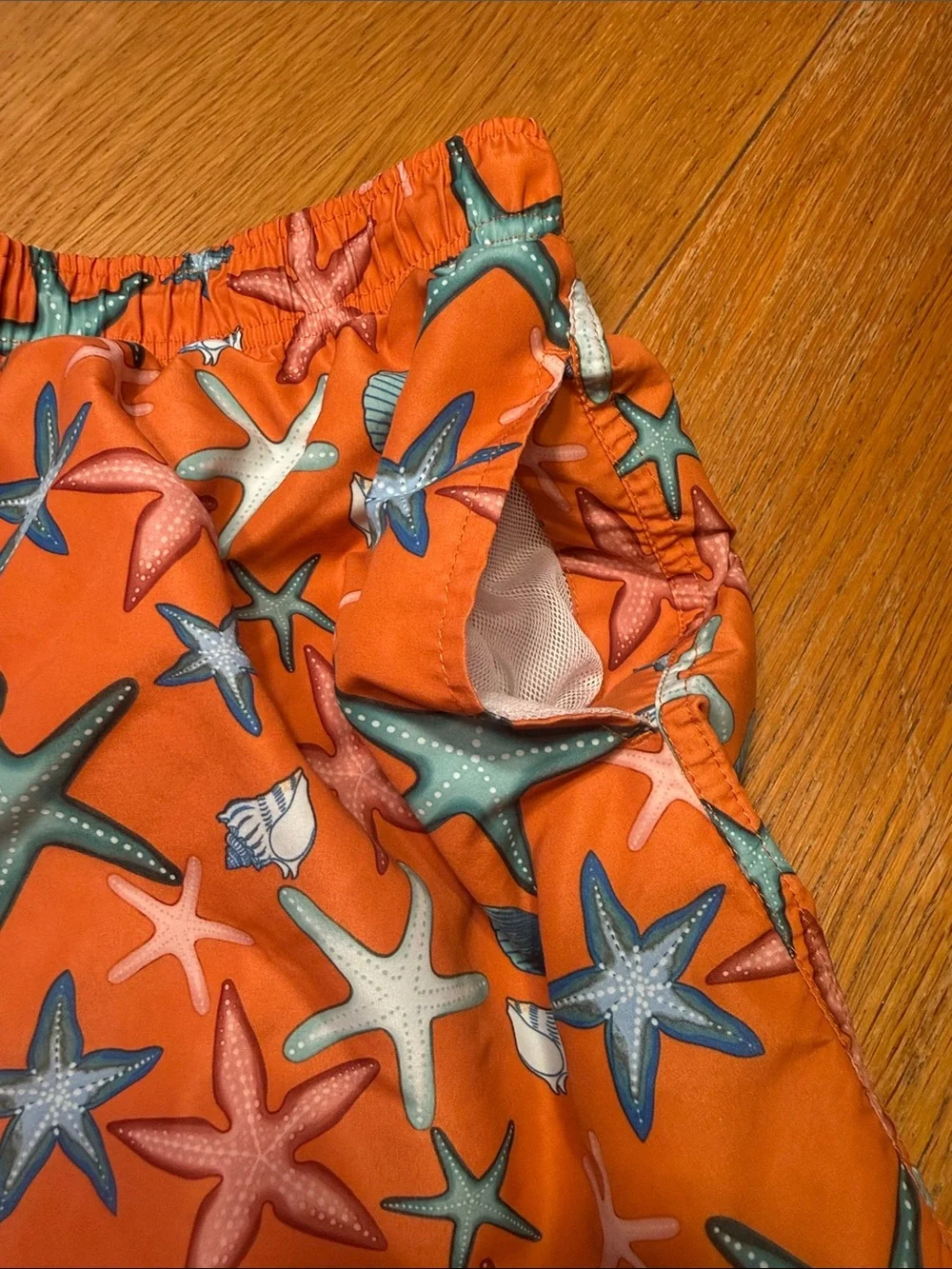 Primark Orange Starfish & Shell Print Men’s Swim Trunks